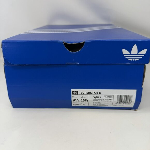 Adidas Originals Superstar 2 Shell Toe Shoes Gray Black Men’s Size 9.5 - Picture 8 of 8